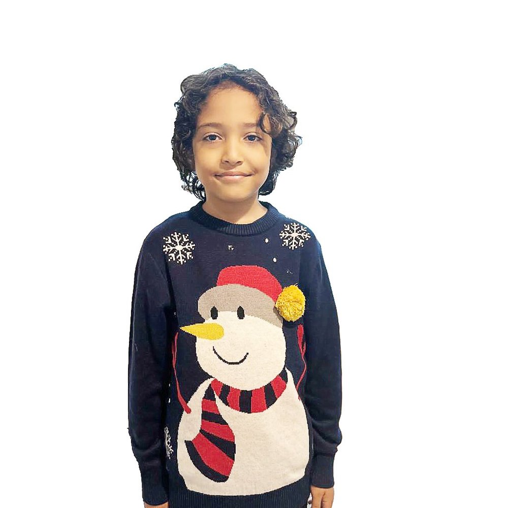 Kids' Santa with Pompom 3D Ugly Christmas Sweater